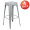 Emma and Oliver 4 Pack 30" High Metal Indoor Bar Stool - Stackable Stool